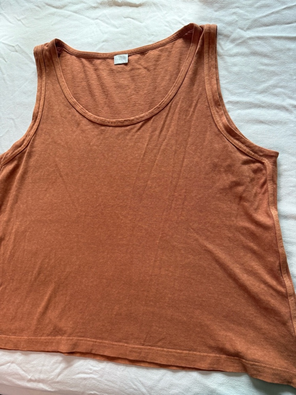 Poetry Hemp & Cotton Sleeveless Scoop Neck Tank Top - Rust Brown size 1X | 16